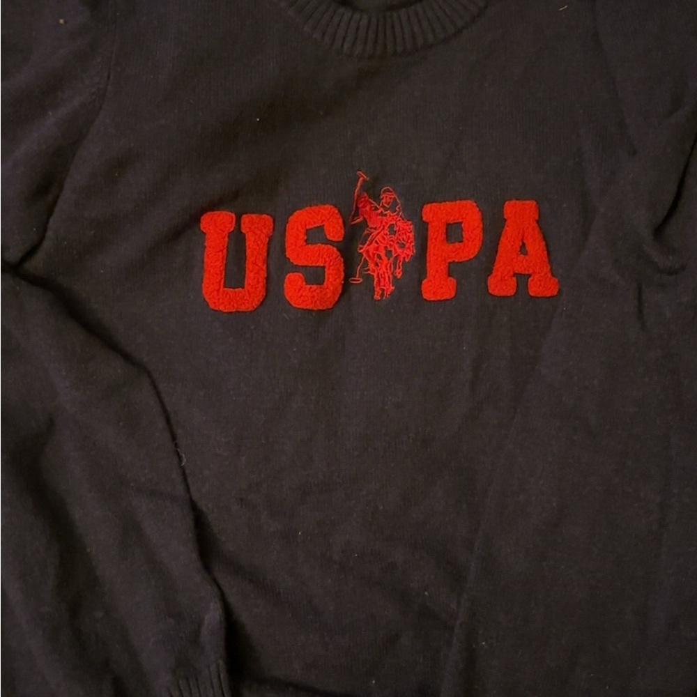 U.S. Polo Assn. navy and Red Crewneck knit Sweater